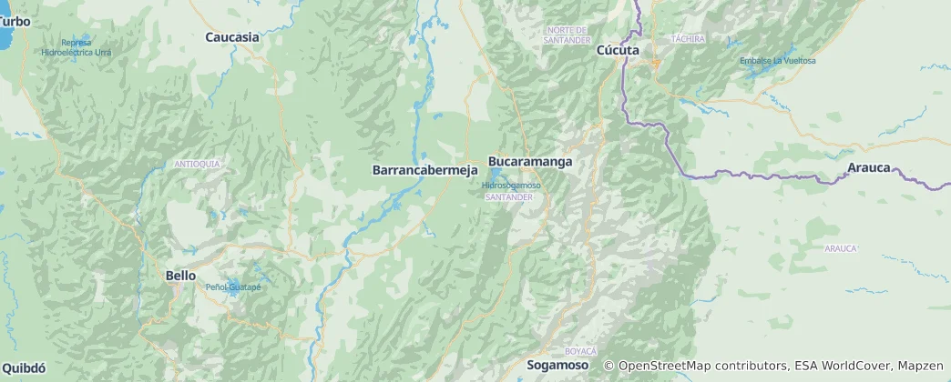 Mapa Santander Department