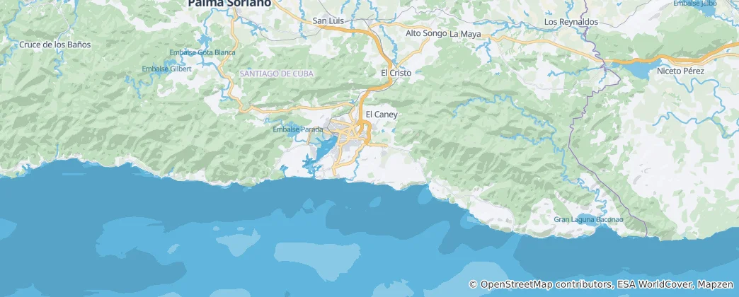 Map of Santiago de Cuba
