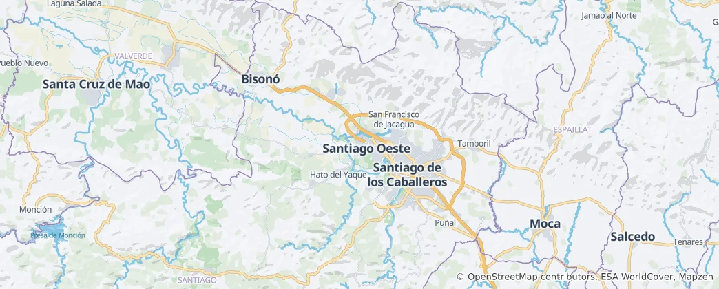 Map of Santiago de los Caballeros