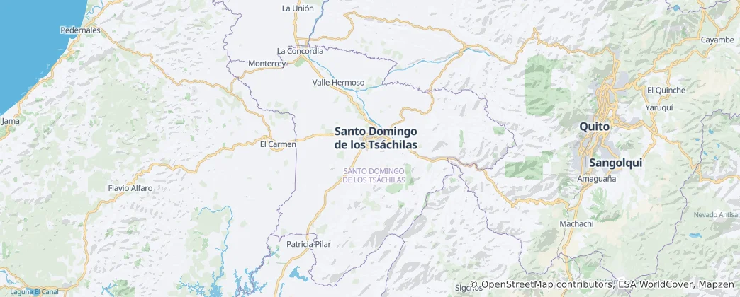 Mapa Prowincja Santo Domingo de los Tsáchilas