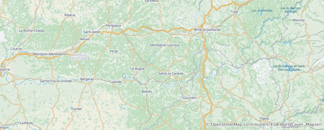 Map of Sarlat-la-Canéda arrondissement