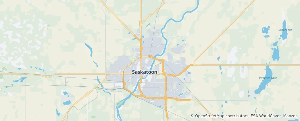 Mapa Saskatoon