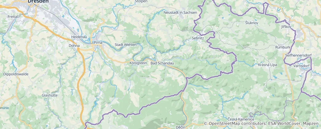 Mapa de Suíça Saxônica