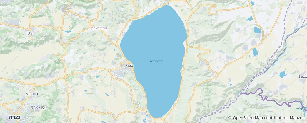 Mapa Galilejské jezero