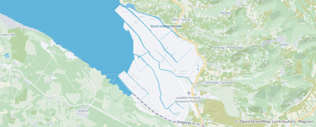 Mapa Krajinný park Sečovlje