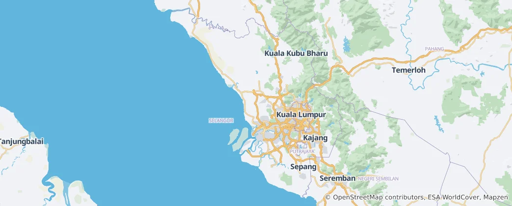 Map of Selangor