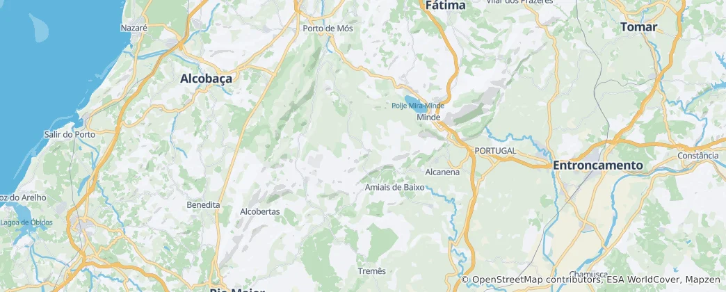 Mapa Serras de Aire e Candeeiros Nature Park