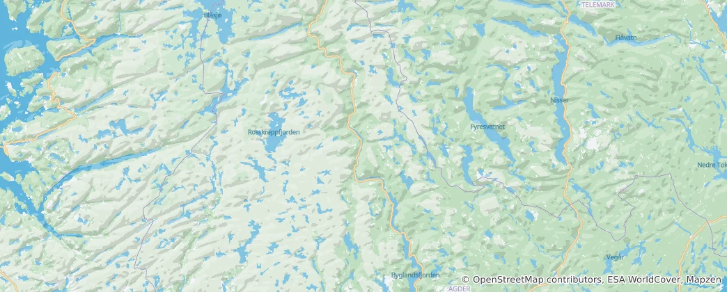 Térkép: Setesdal
