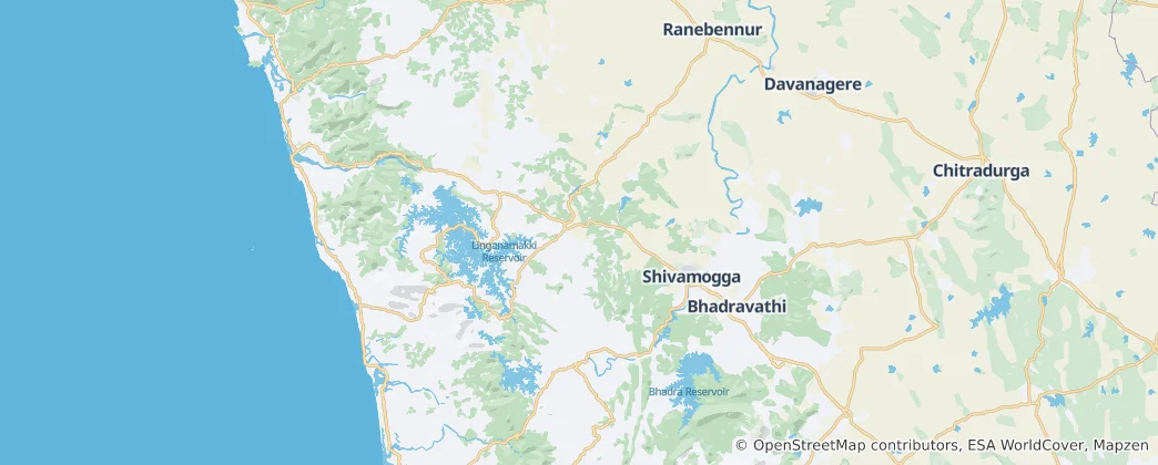 Map of Shimoga district
