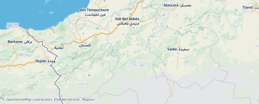 Okres Sidi Bel Abbès – Mapa