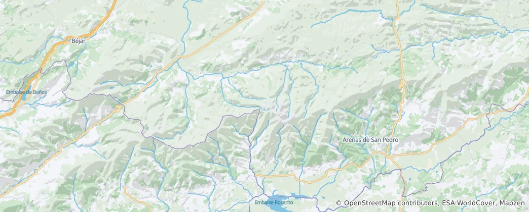 Mapa Regionální park Sierra de Gredos