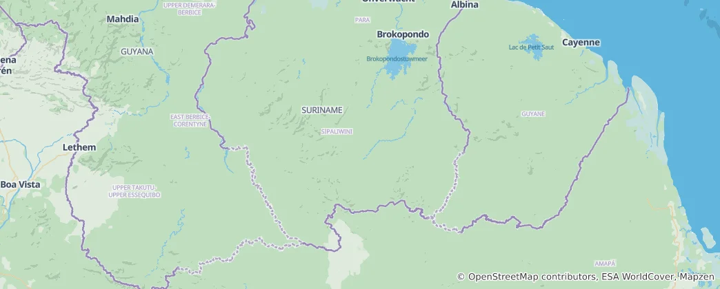 Mappa di distretto del Sipaliwini