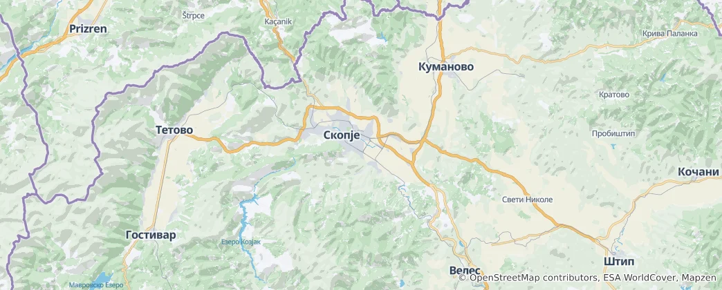 Map of Skopje Statistical Region