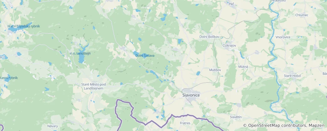 Mappa di Slavonice