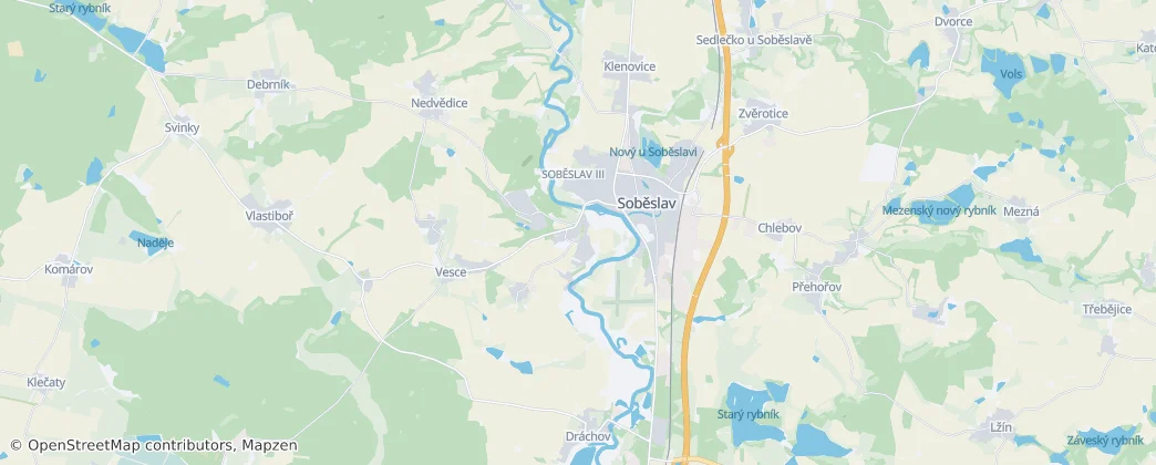 Soběslav — Map
