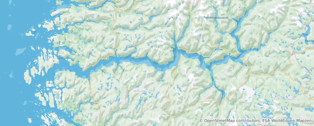 Mapa Sognefjord