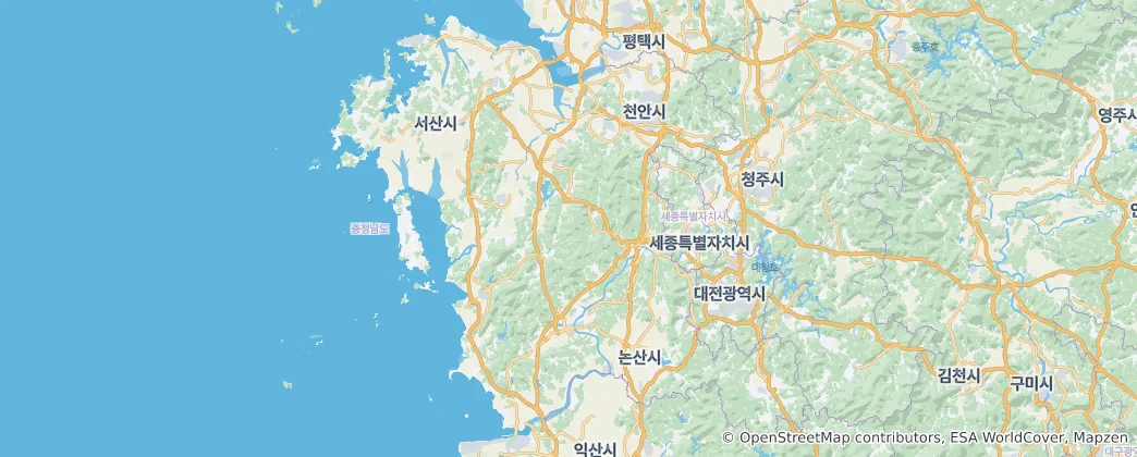 Mapa Jižní Čchungčchong