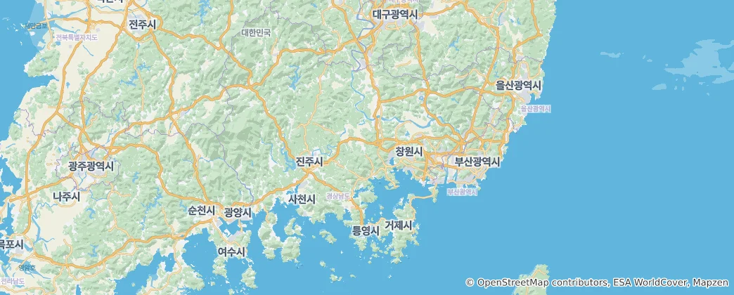 Mappa di Gyeongsang Meridionale