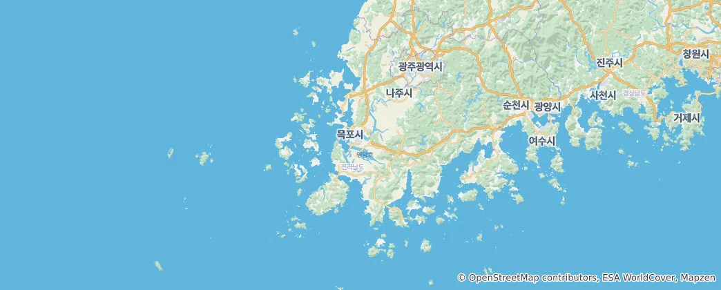Mappa di Provincia del Jeolla Meridionale