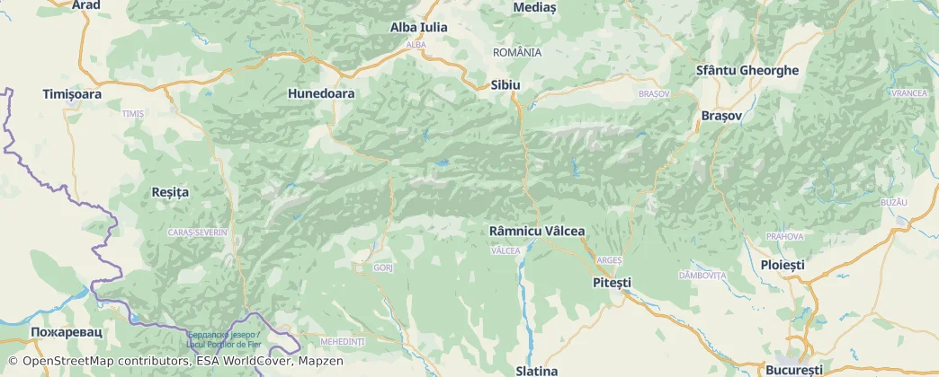 Karpaty Południowe — Mapa