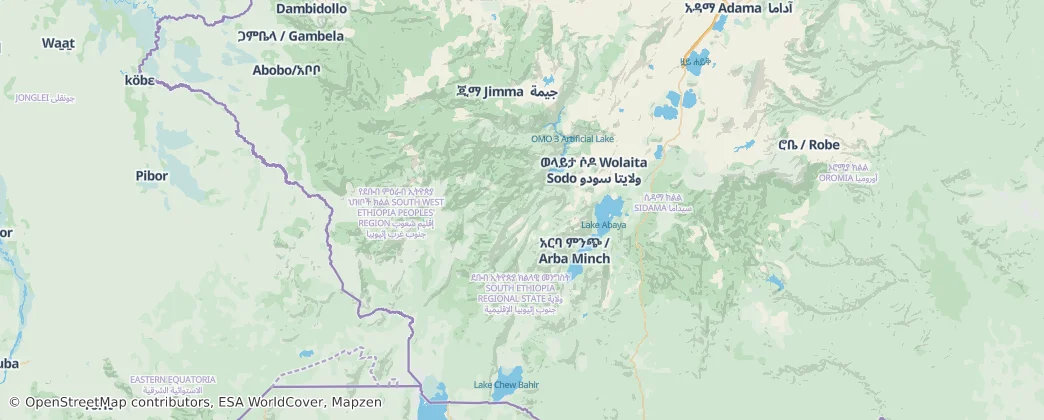 Mapa de Região das Nações, Nacionalidades e Povos do Sul