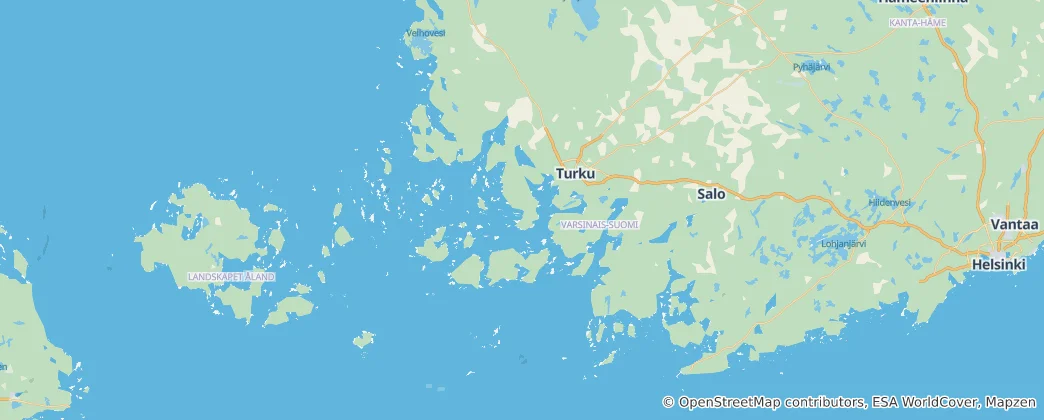 Karte von Südwestfinnland