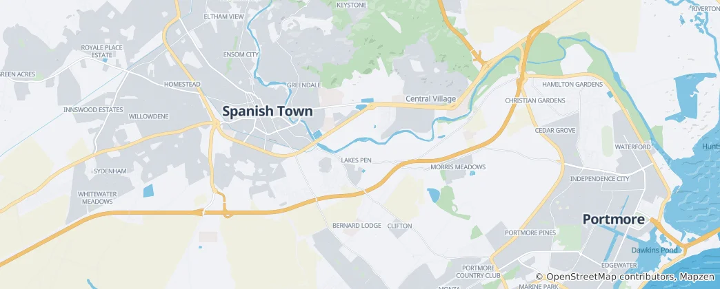 Map of Spanish Town Central