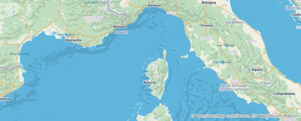 Ligurian Sea Cetacean Sanctuary Haritası