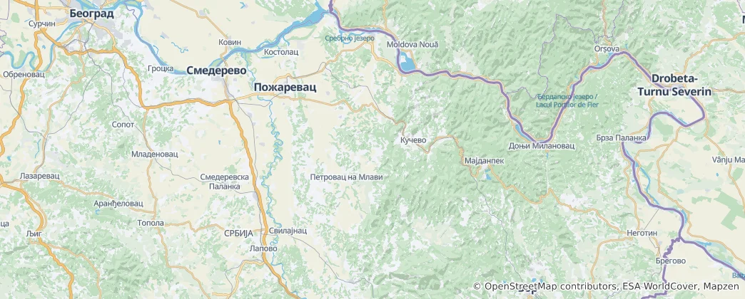 Map of Braničevo District