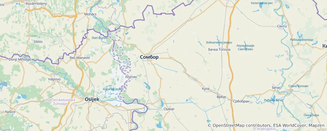 Map of West Bačka District
