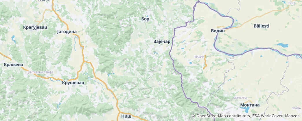 Map of Zaječar District