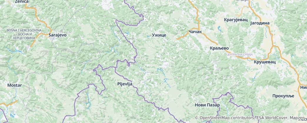 Mappa di Distretto di Zlatibor
