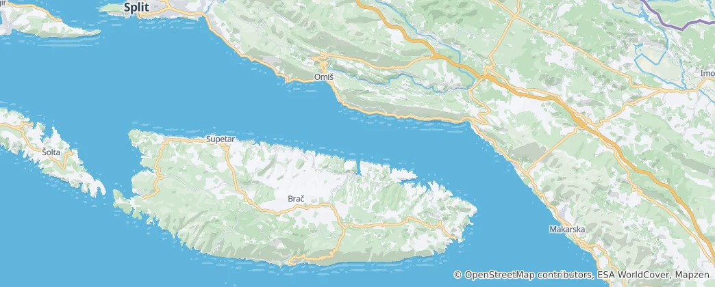 Mappa di Brač Channel