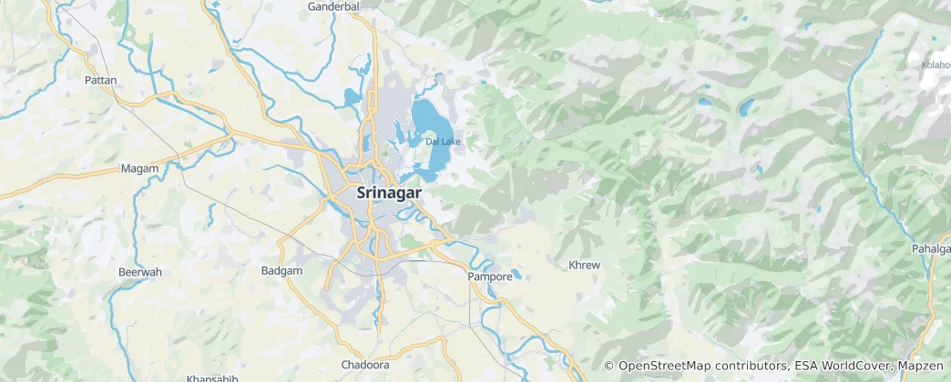 Mappa di distretto di Srinagar