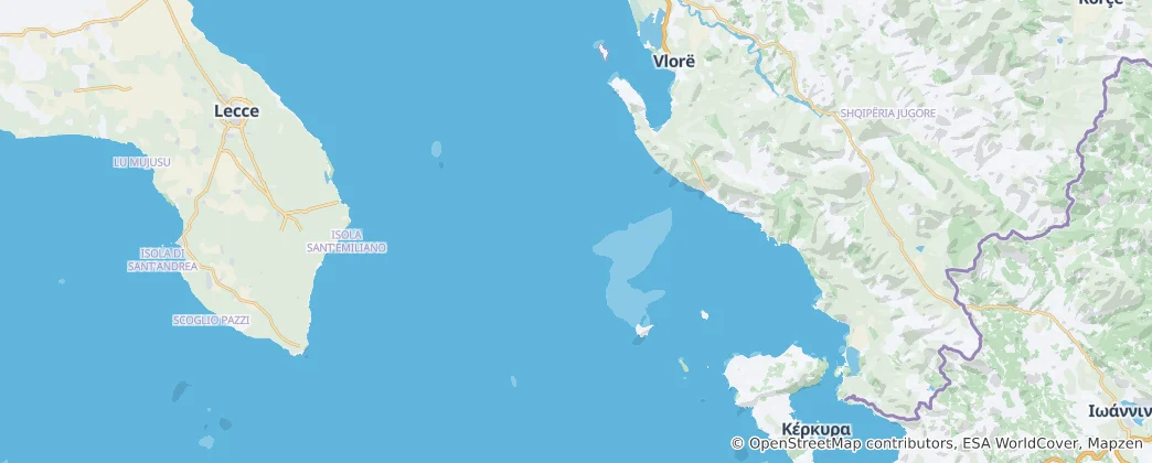 Mapa Otrantský průliv