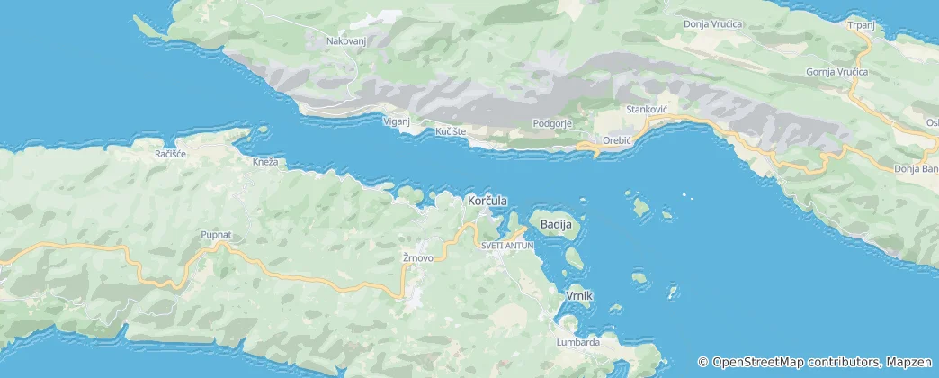 Mapa Pelješki kanal