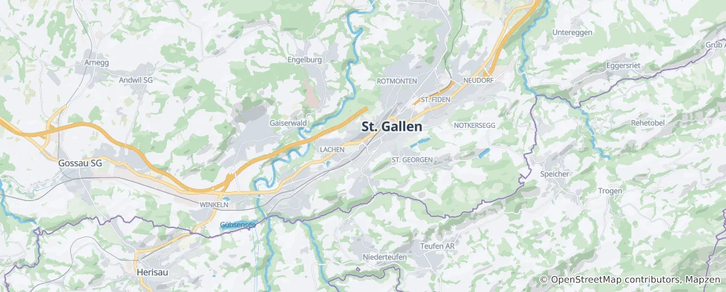 Kaart van Sankt Gallen