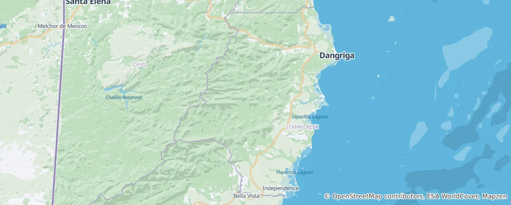 Mappa di distretto di Stann Creek