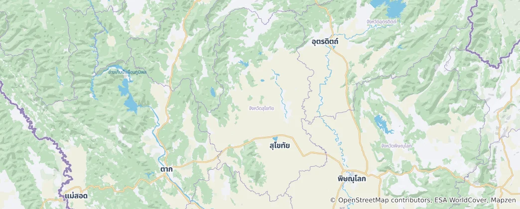 Mapa de Sukhothai