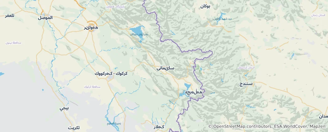Mappa di Governatorato di Sulaymaniyya