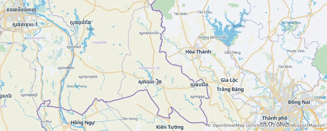 Mapa Svay Rieng Province