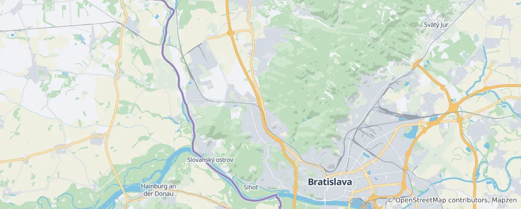 Mapa okres Bratislava IV