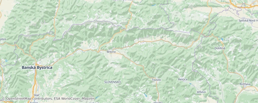 Brezno District — Map