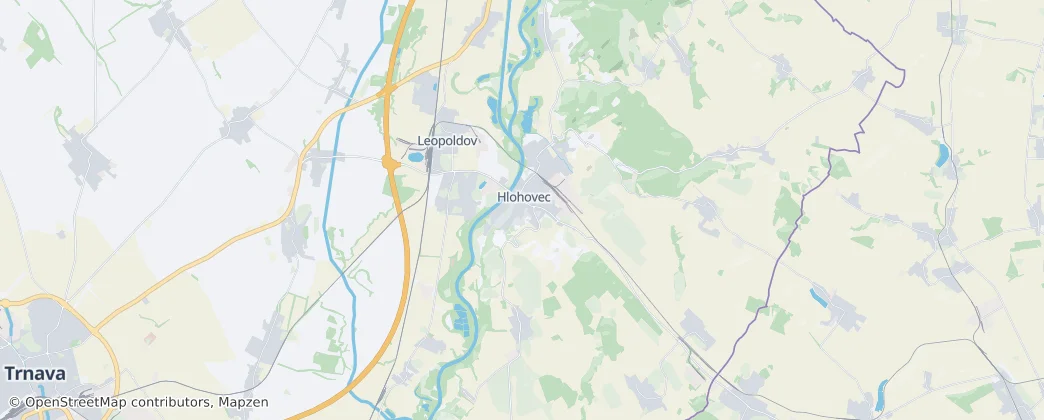 Hlohovec — mapa