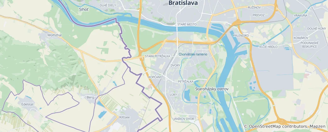 Mapa Petrvalka