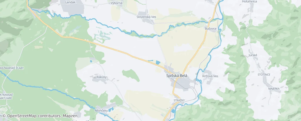 Spišská Belá — mapa