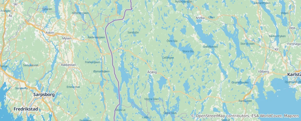 Mapa Årjäng Municipality