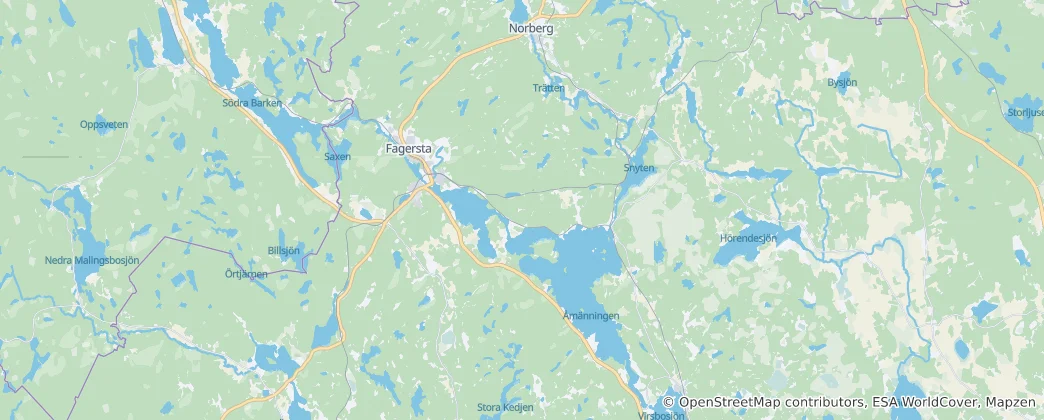 Map of Fagersta Municipality