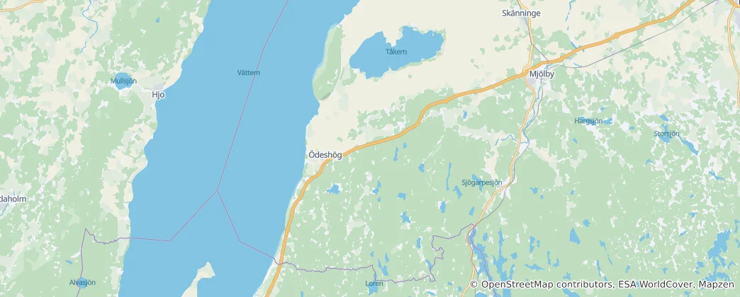 Karte von Ödeshög
