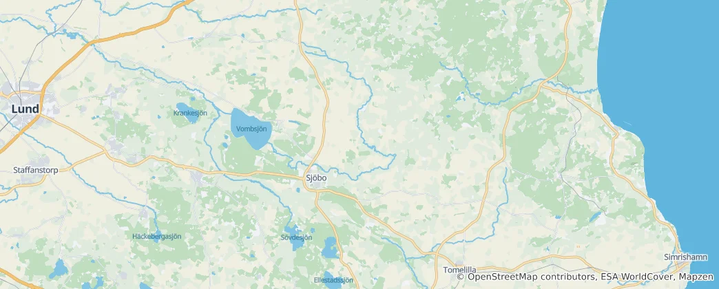 Mapa Gmina Sjöbo